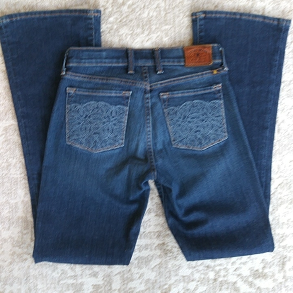 Lucky Brand Embroidered Sofia Boot Cut Jeans 4 / 27R Blue